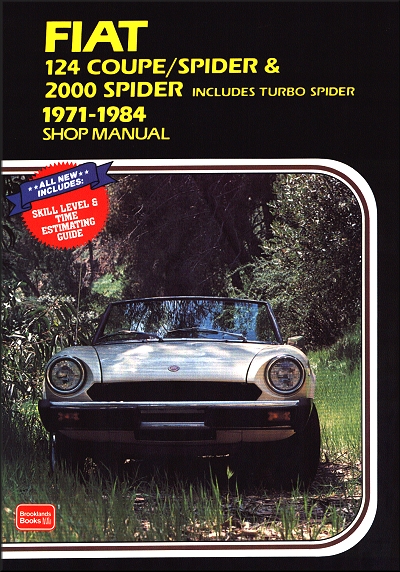 view cover of 1971-1984 Shop Manual by Clymer Inc turbo 292 pages Fiat 124 Spider 2000 & Coupe