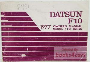 view cover of 1977 F10 Owners Manual by Datsun, 96 pages. for F 10
