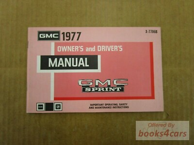 view cover of 1977 GMC Sprint Owners Manual