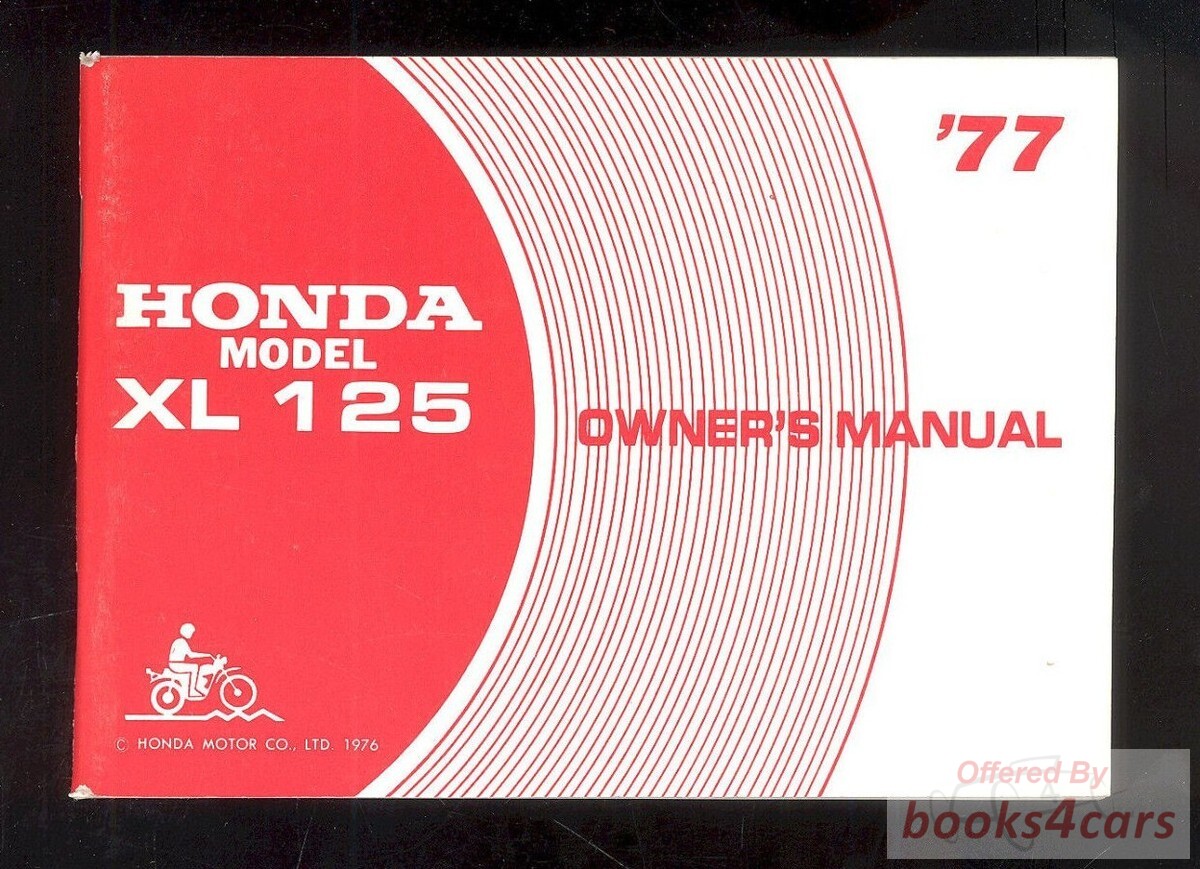 view cover of 1977 Honda XL125R Owners Instruction Manual Handbook
