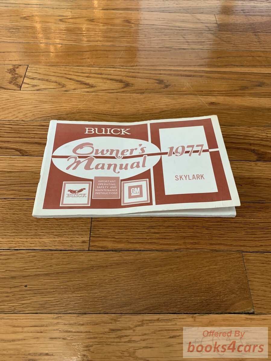 view cover of 1977 Skylark Owners manual by Buick