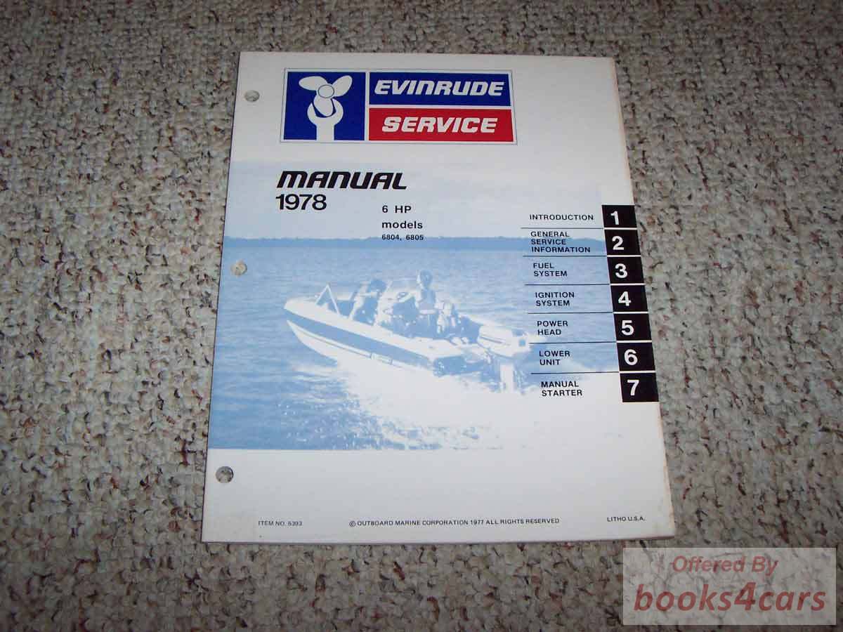 view cover of 1978 6 HP models: 6804, 6805 Service Manual by Evinrude