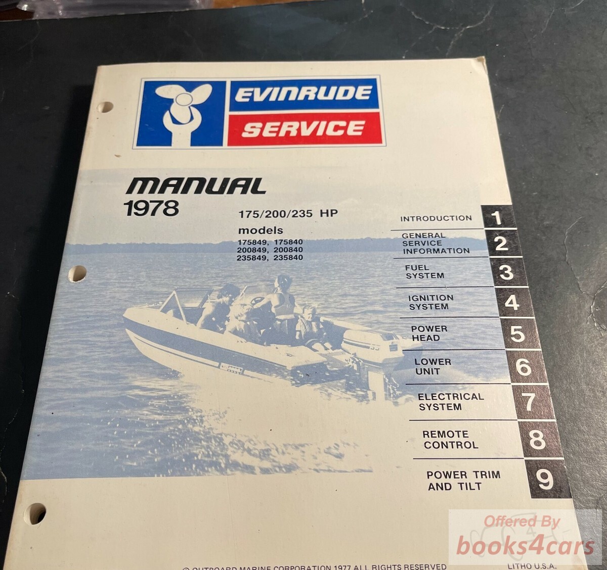 view cover of 1978 175 200 235 HP models 175849 175840 200849 200840 235849 235840 Shop Service Repair Manual by Evinrude