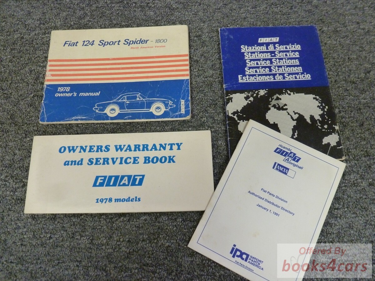 view cover of 1978 Owners Manual 124 Sport Spider 1800 by Fiat