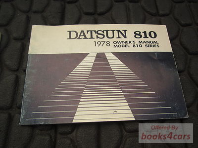view cover of 1978 810 Owners Manual by Datsun