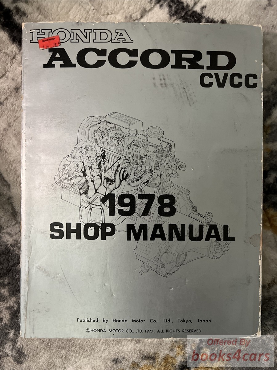 view cover of 1978 Accord shop service repair manual by Honda