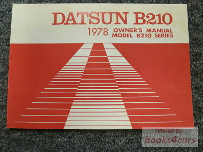 view cover of 1978 B210 series Owners manual by Datsun