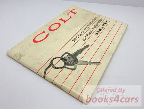 view cover of 1978 Colt Owners Manual by Dodge