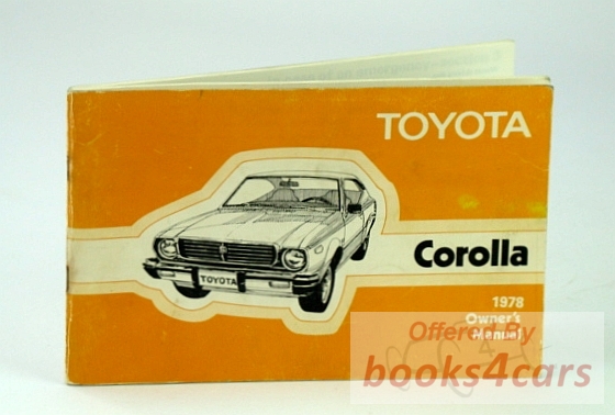 view cover of 1978 Corolla owner's manual by Toyota