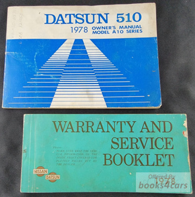 view cover of 1978 510 model A10 series Owners manual