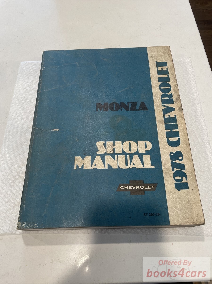 view cover of 1978 Monza service manual by Chevrolet