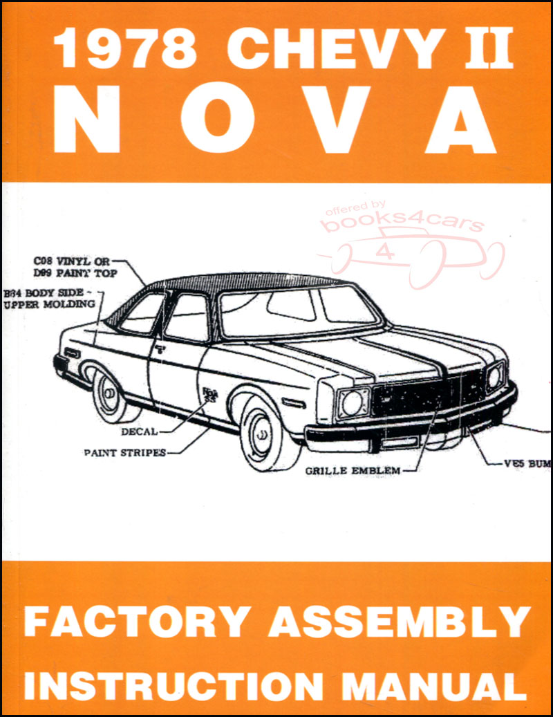 view cover of 1978 Chevy II Nova Factory Assembly Manual by Chevrolet