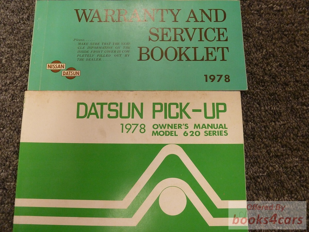 view cover of 1978 Pickup Owners Manual for Datsun Pick-Up 620 Series by Nissan