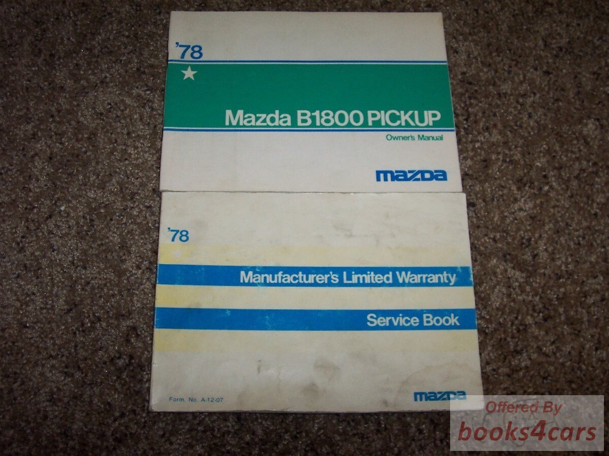 view cover of 1978 B1800 Pickup Owners Manual