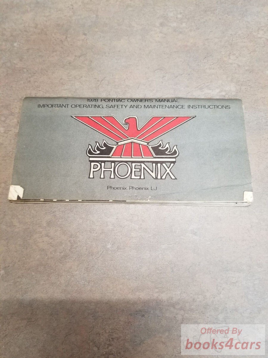 view cover of 1978 Phoenix Owners manual by Pontiac
