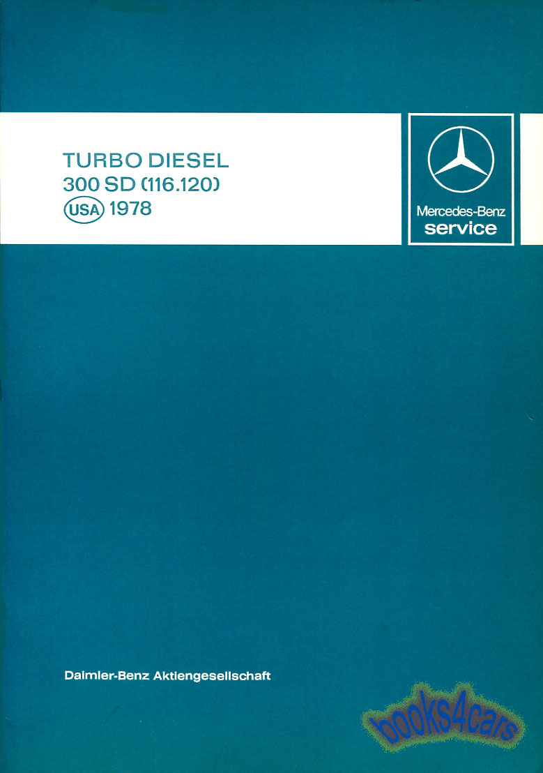 view cover of 1978 300SD 116 Turbo Diesel Tech Intro By Mercedes 280SE