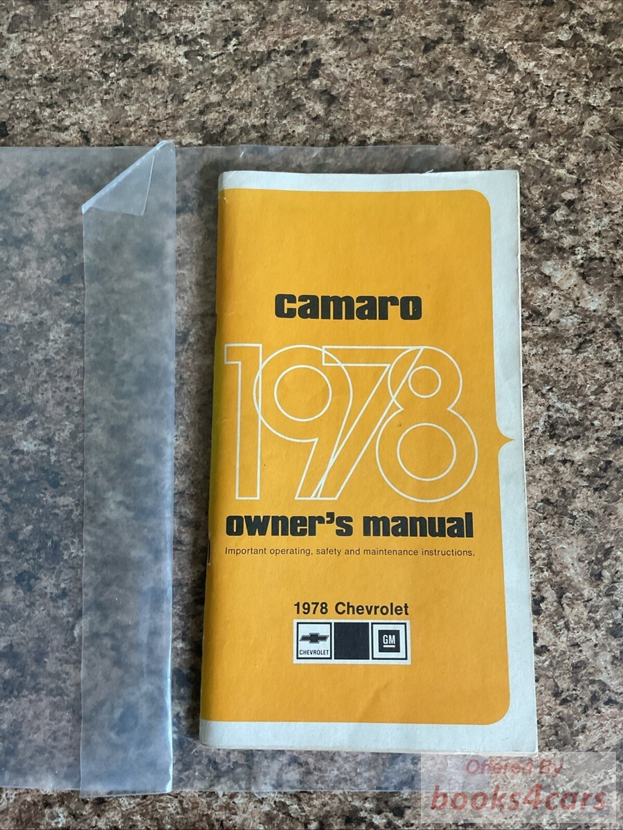 view cover of 1978 Camaro owners manual by Chevrolet