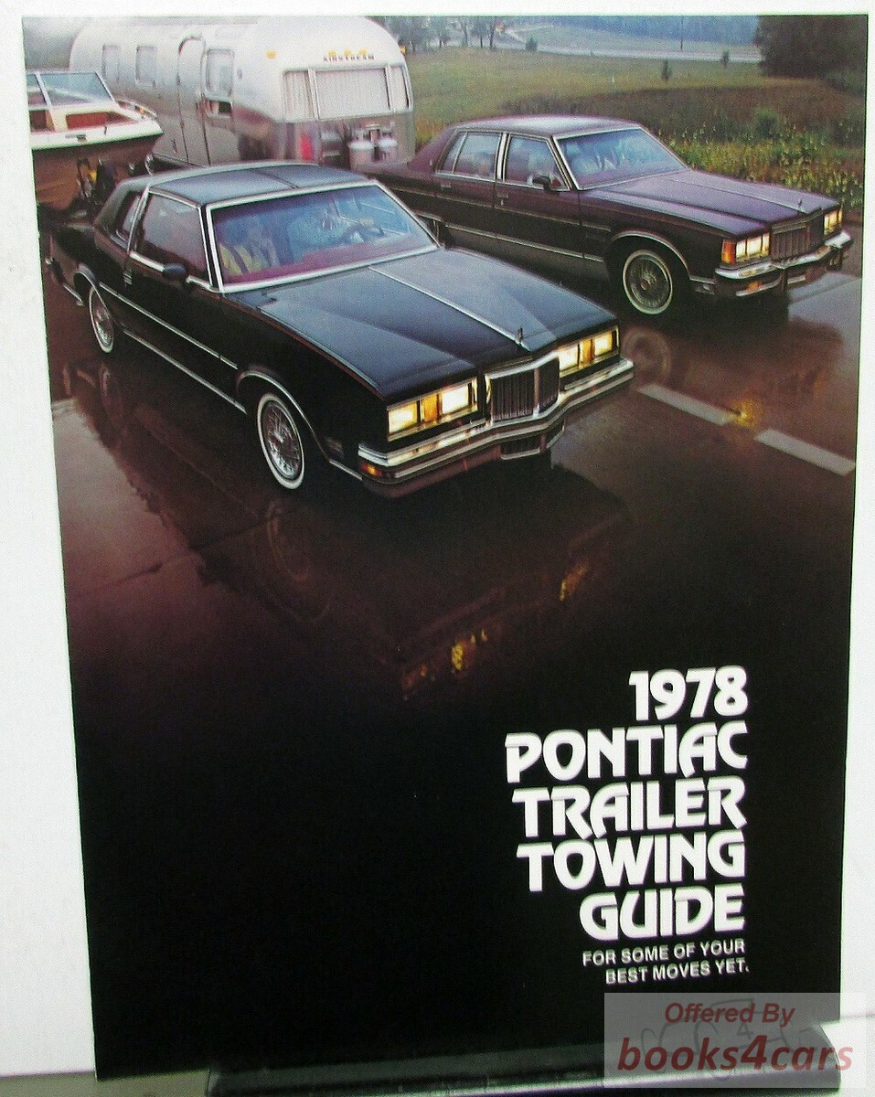 view cover of 1978 trailer towing guide for Pontiac; 6 pages