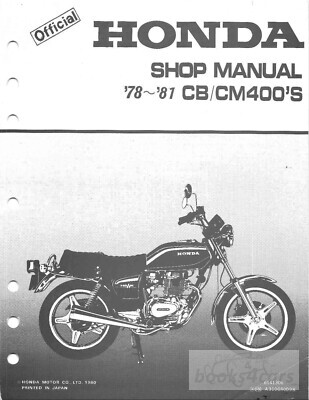 view cover of 1978-1981 CB400 & CM400 Shop Service Manual by Honda for all version including CB400T CB400A CM400T Hawk CM400A CM400E CM400C