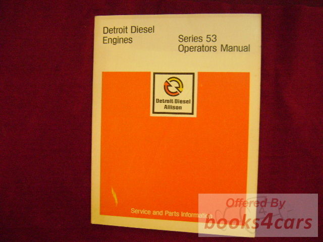 view cover of Detroit Diesel Engines Series 53 Operators Manual