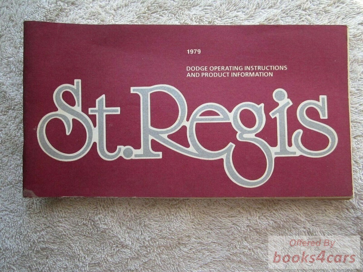 view cover of 1979 St Regis Owners manual by Dodge for St. Regis