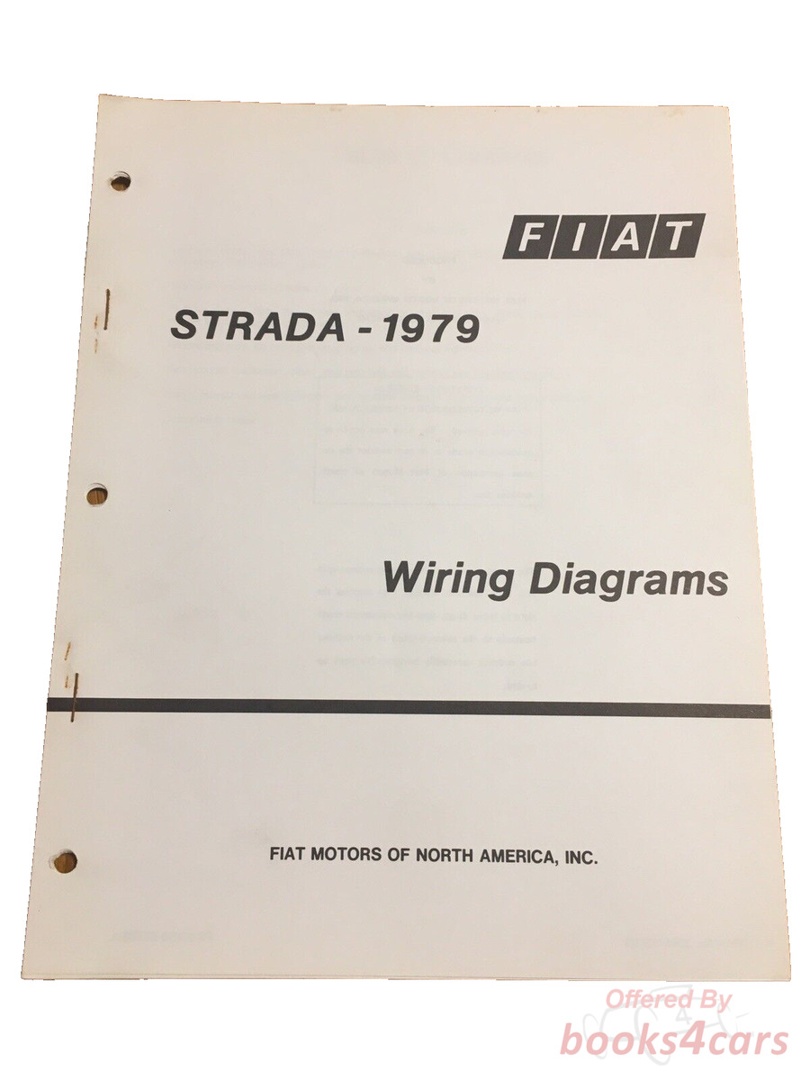 view cover of 1979 Strada Wiring Diagram Manual by Fiat, 7 pages