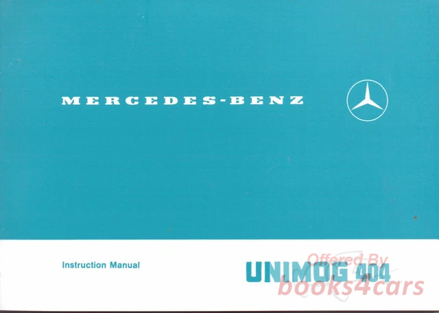 view cover of 1979 Unimog 404 Owners manual by Mercedes