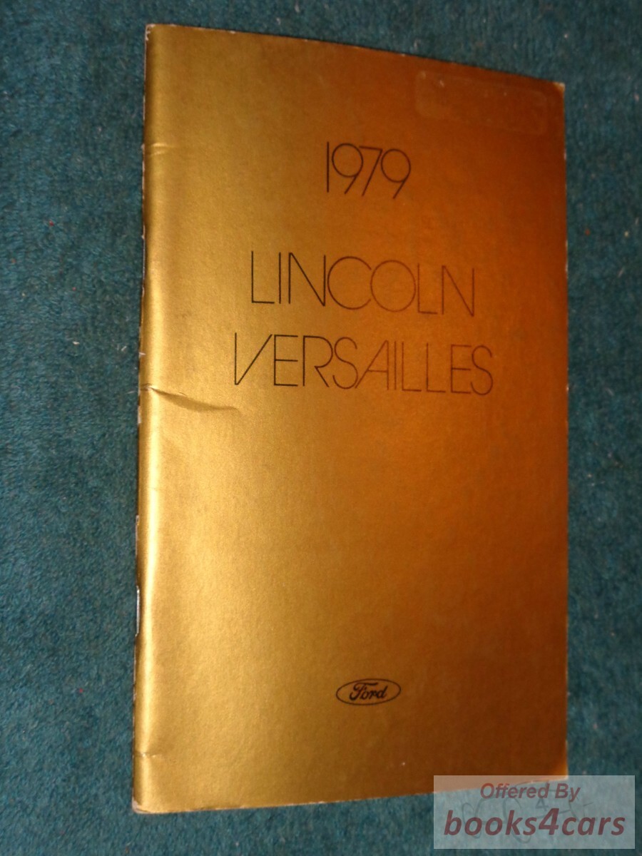 view cover of 1979 Versailles Owners manual by Lincoln.