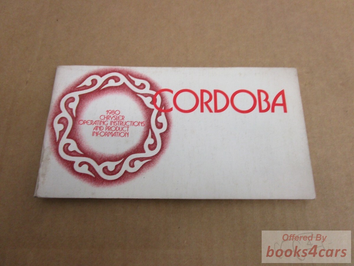 view cover of 1980 Cordoba Owners Manual by Chrysler