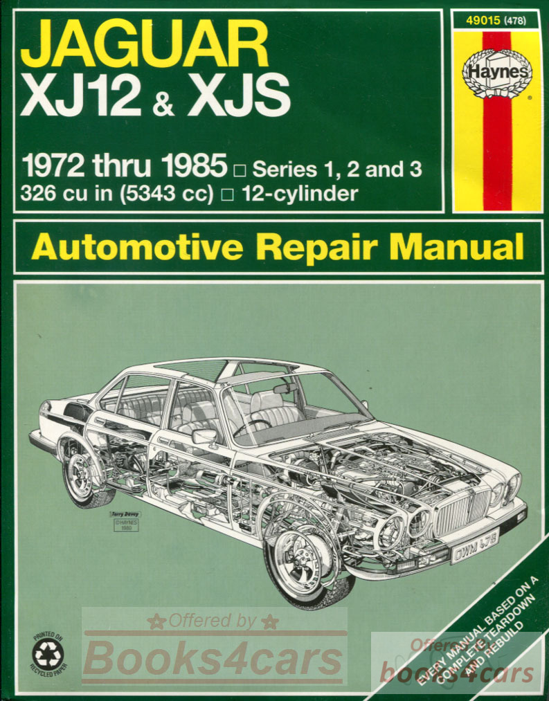 view cover of 1972-1988 Jaguar 76-85 XJS XJ12 Daimler Sovereign Double Six V12 Shop Service Repair Manual by Haynes