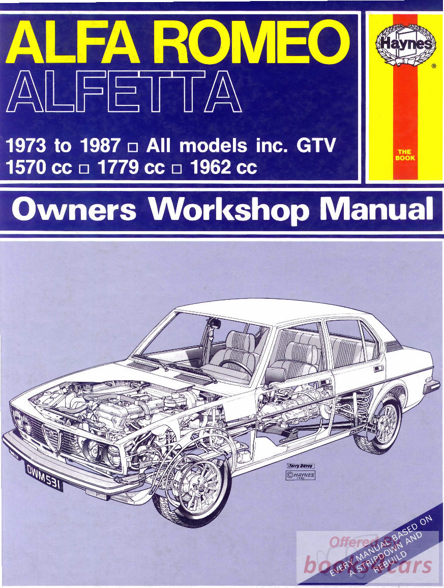 view cover of 1973-1987 Alfa Romeo Alfetta 4 cylinder Shop Service Repair Manual by Haynes also covers Sprint GTV Sports Sedan & partially applicable to GTV6