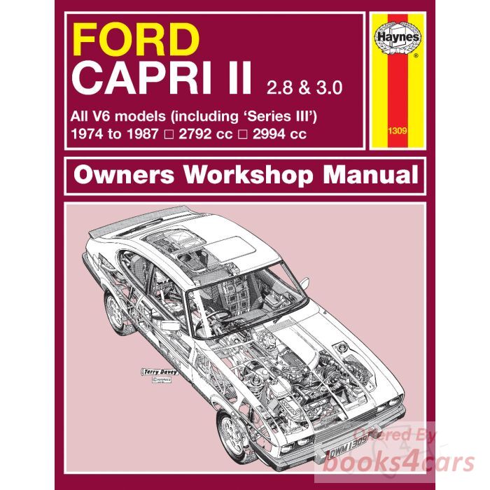 view cover of 1974-1987 Ford Mercury Capri II III 2.8 3.0 all V6 models Shop Service Repair Manual by Haynes 256 pages