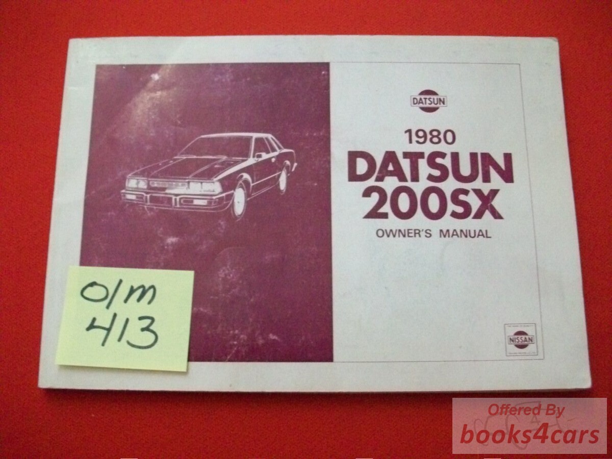 view cover of 1980 200SX Owners Manual by Datsun 101 pages for 200SX