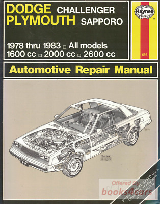 view cover of 1978-1983 Challenger Sapporo complete repair manual by haynes