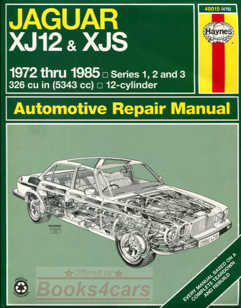 view cover of 1972-1985 Jaguar XJS XJ12 V12 Shop Service Repair Manual by Haynes