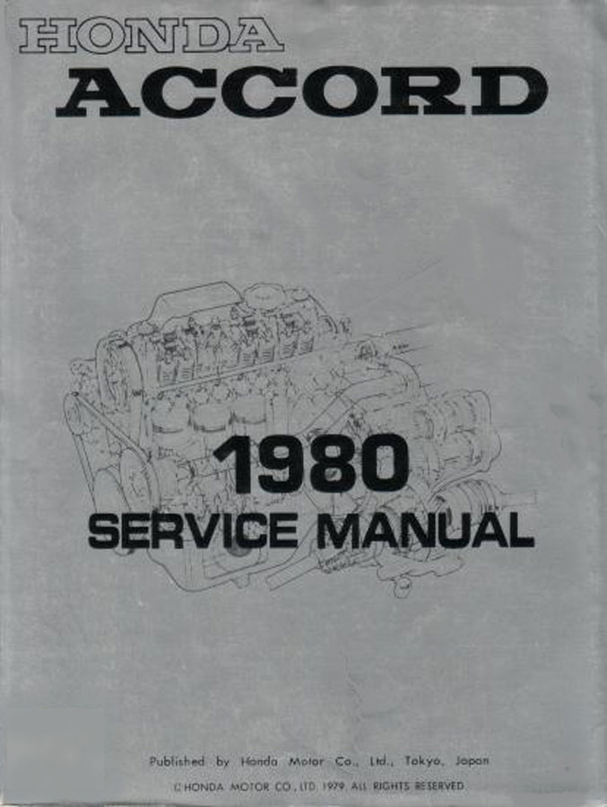 view cover of 1980 service manual by Honda for Accord