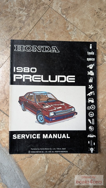 view cover of 1980 Prelude Service manual by Honda.