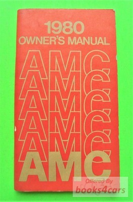 view cover of 1980 Owners Manual for AMX Concord Pacer & Spirit by AMC