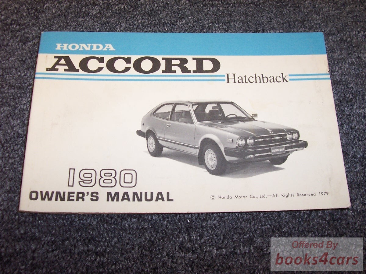 view cover of 1980 Accord Hatchback Owners manual by Honda.