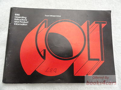 view cover of 1980 Colt Owners manual by Dodge