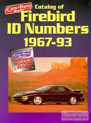 view cover of 1967-1993 Catalog of Ford Firebird ID Numbers