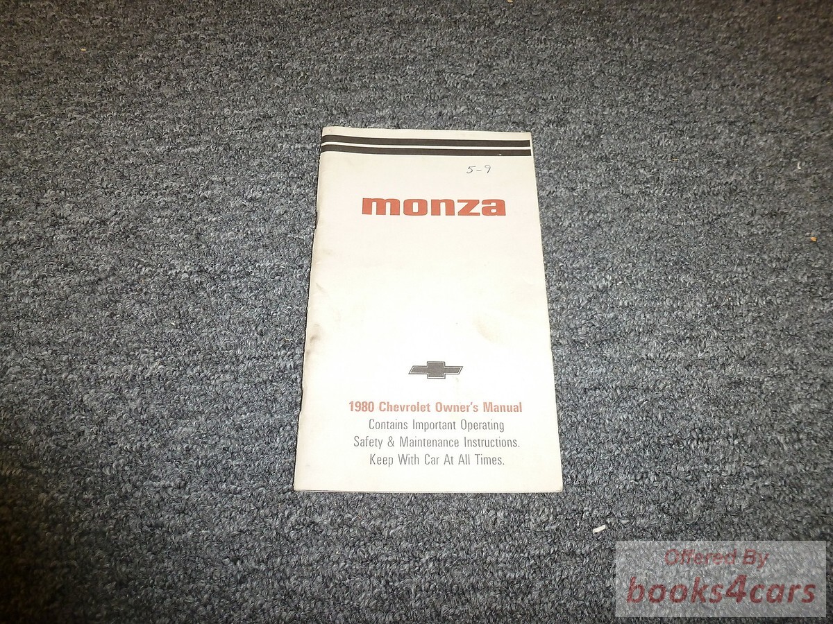 view cover of 1980 Monza Owners Manual by Chevrolet