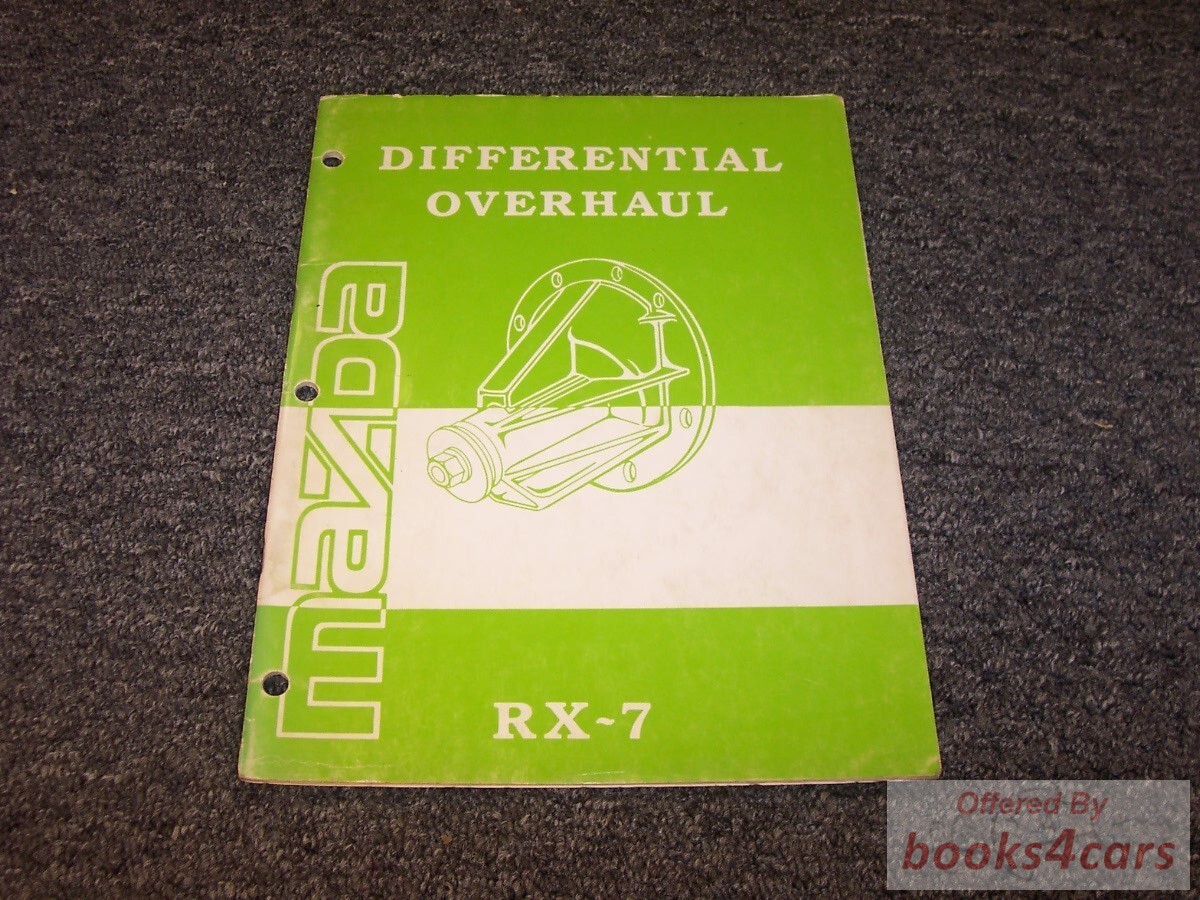 view cover of 1980 RX7 Differential Overhaul manual by Mazda for RX 7