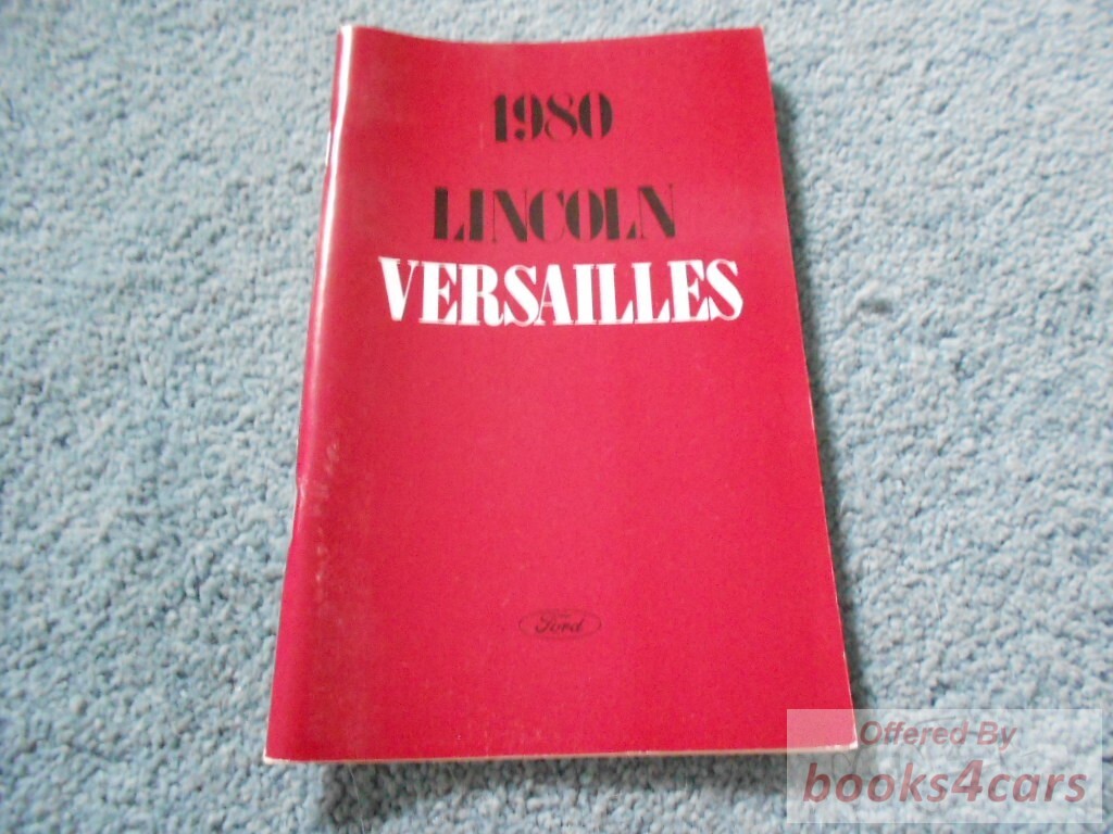 view cover of 1980 Versailles Owners manual by Lincoln.