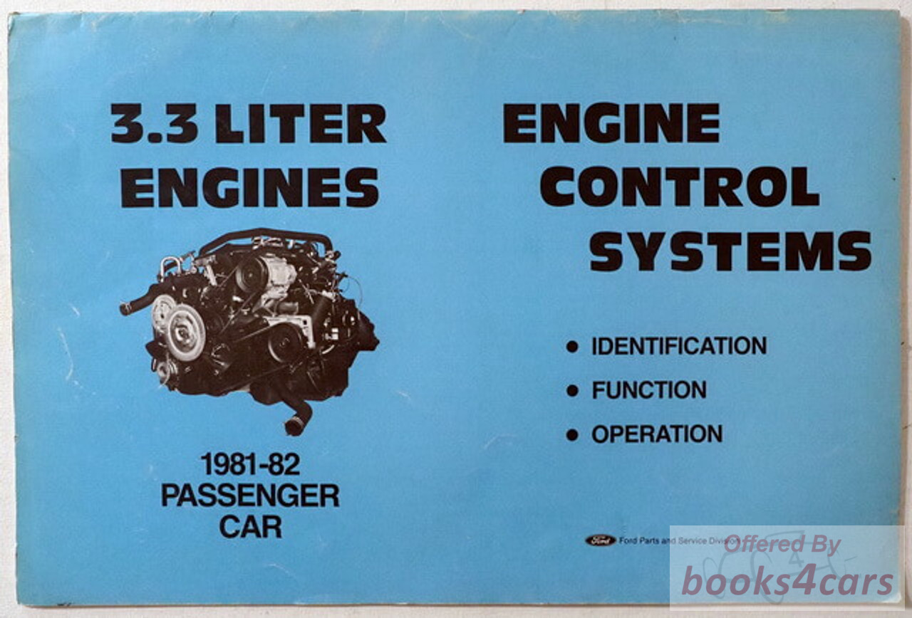 view cover of 1981-82 3.3 Litre Passenger Car Engine Control Systems Manual covers Identification Function & Operation by Ford