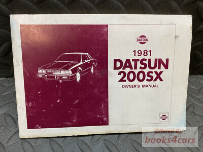 view cover of 1981 200SX Owners manual by Datsun.