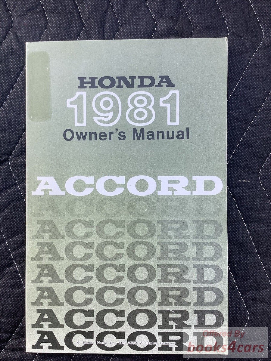 view cover of 1981 Accord Owner's Manuals by Honda