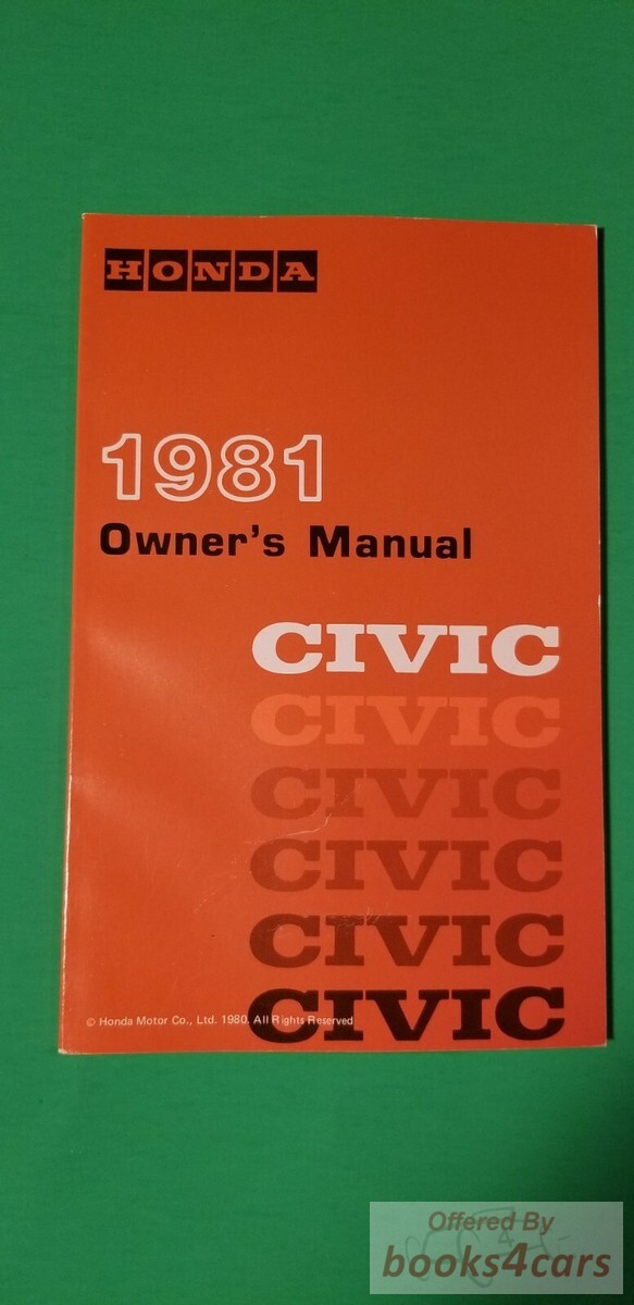 view cover of 1981 Civic Owner's Manual by Honda