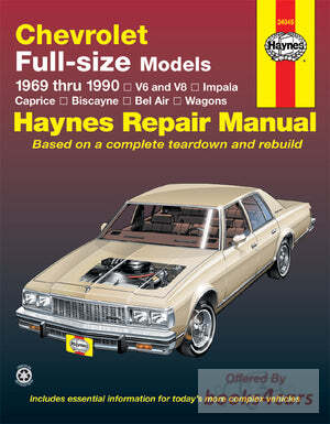 view cover of 1969-1990 Chevrolet Full-size models, shop service repair manual by Haynes.