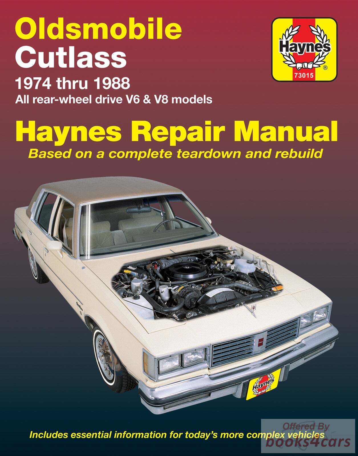 view cover of 1974-1988 Oldsmobile Cutlass shop service repair manual by Haynes V6 & V8 gas